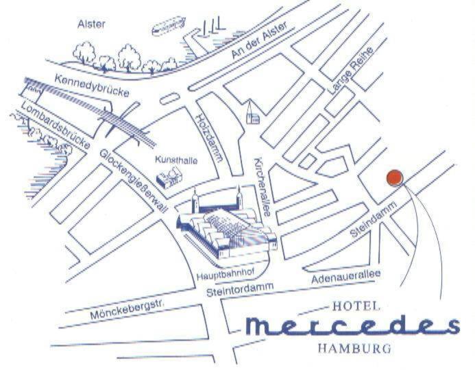 Hotel Mercedes/Centrum Hamburg Kültér fotó